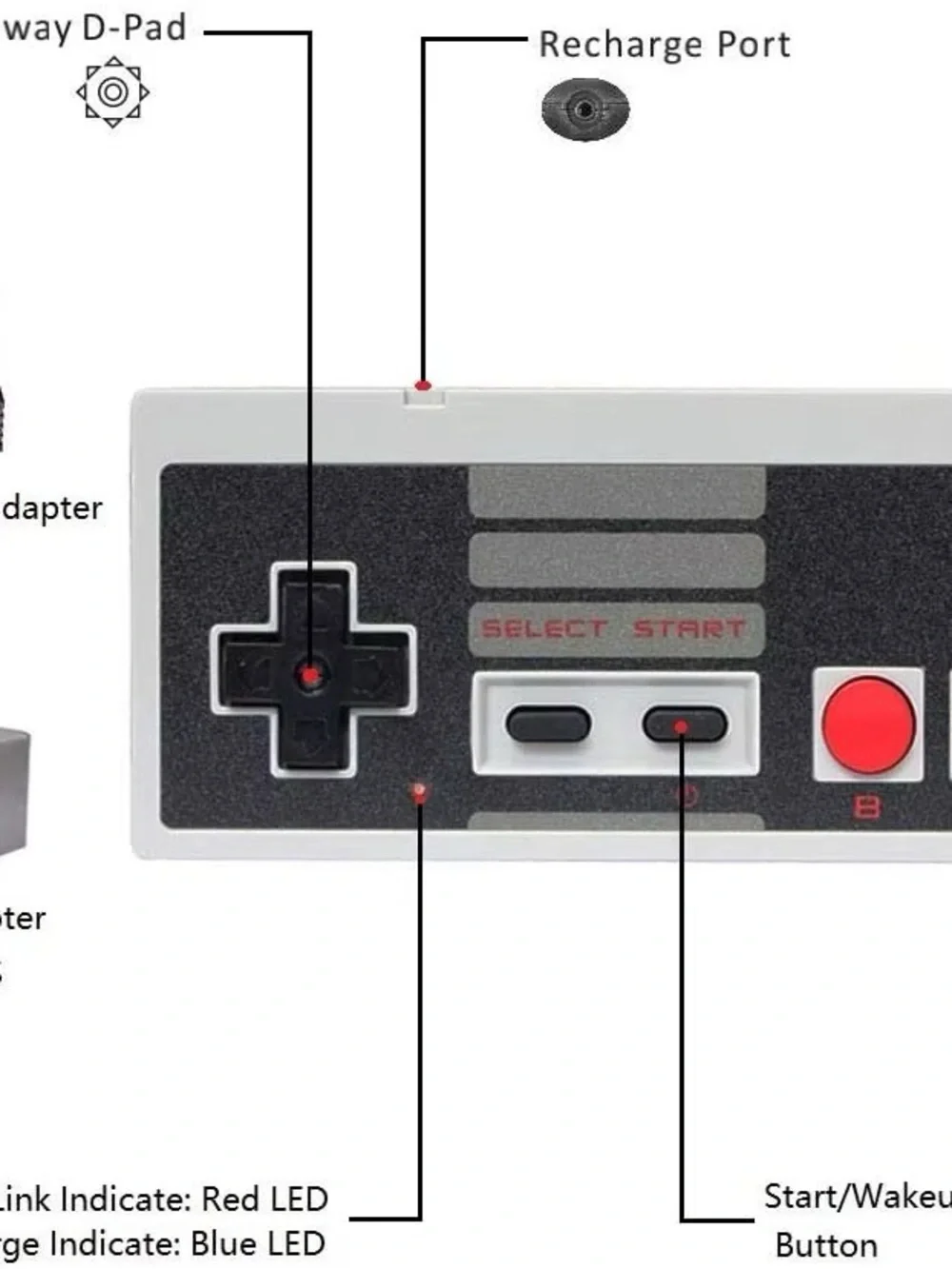 NES Classic Mini Game Console Wireless Controller Gamepad Joypad Compatible